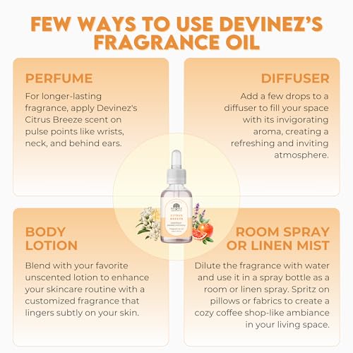 Devinez Citrus Breeze Fragrance Oil 30ml - For Aromatherapy, Home Reed Diffuser, Refreshing & Lasting Fragrance, Candle Making, Gifting Pack for Him & Her - Image 5