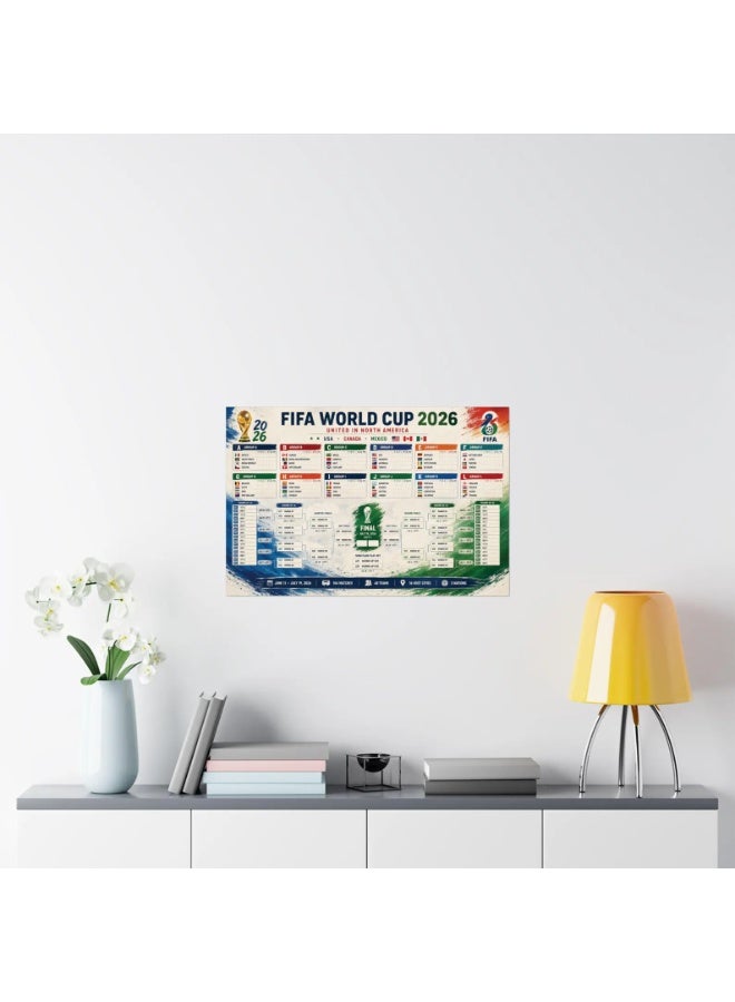 FIFA World Cup ARS Official Football World Cup 2026 FIFA World Cup 2026 Satin Poster Banner | Soccer Tournament Wall Decor | USA Canada Mexico Football Bracket Poster , Sports Fan Gift - Image 5