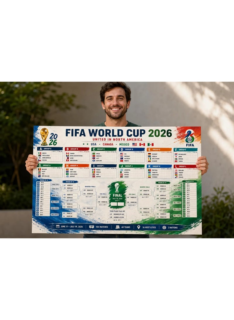 FIFA World Cup ARS Official Football World Cup 2026 FIFA World Cup 2026 Satin Poster Banner | Soccer Tournament Wall Decor | USA Canada Mexico Football Bracket Poster , Sports Fan Gift - Image 3