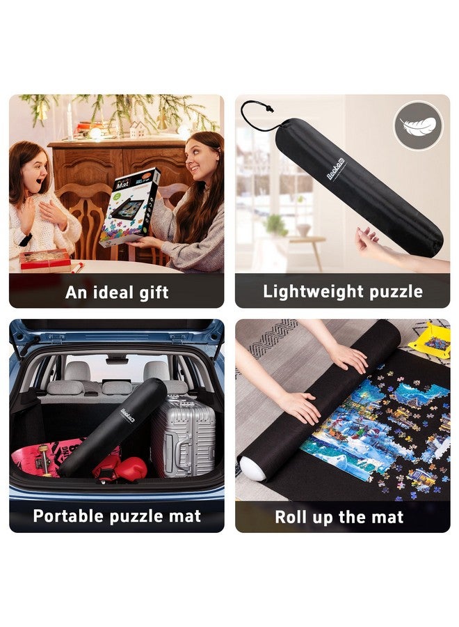 Becko US Becko US 2000 Piece Puzzle Mat Roll Up with 6 Sorting Trays & Storage Bag & Black Pump, Jigsaw Felt Mat for Easy Transport & Storage, Portable Puzzle Saver for 2000 1500 1000 500 Pieces Jigsaw Puzzles  - Image 5