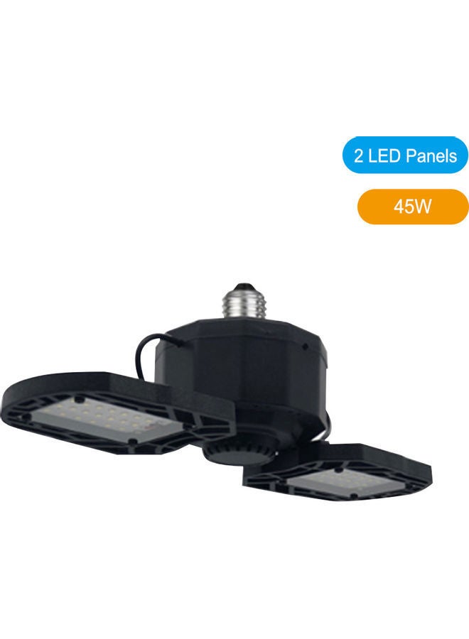 NIBEMINENT LED deformation folding garage light E27 2 leaves 45W Black 16.5*11.5*14.5cm - Image 1