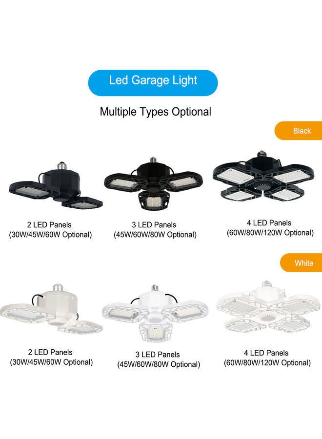 NIBEMINENT LED deformation folding garage light E27 2 leaves 45W Black 16.5*11.5*14.5cm - Image 5