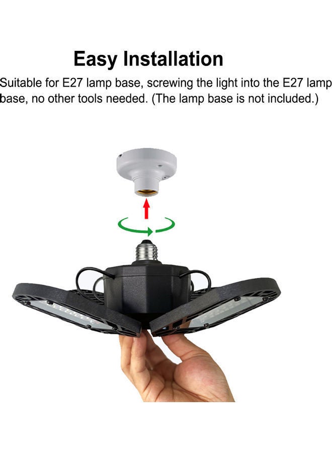 NIBEMINENT LED deformation folding garage light E27 2 leaves 45W Black 16.5*11.5*14.5cm - Image 3