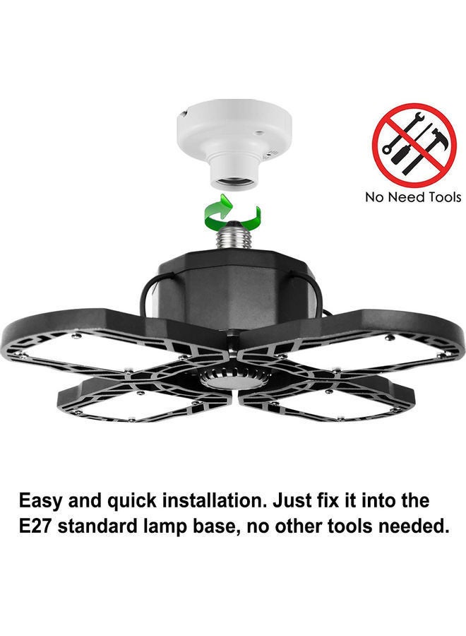 NIBEMINENT LED deformation folding garage light E27 2 leaves 45W Black 16.5*11.5*14.5cm - Image 2