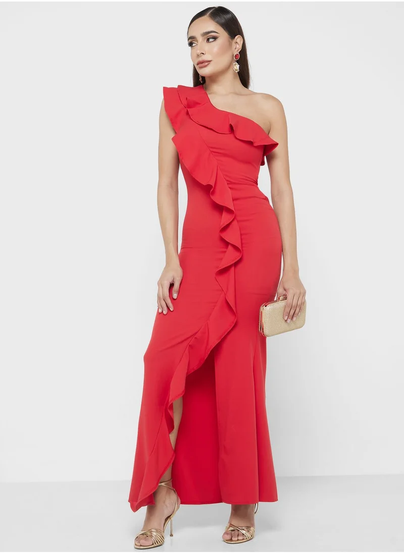 Ella Limited Edition One Shoulder Ruffle Detail Dress