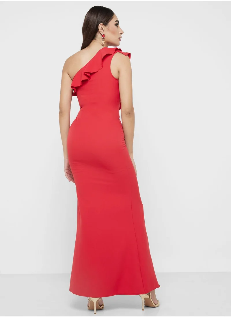 Ella Limited Edition One Shoulder Ruffle Detail Dress