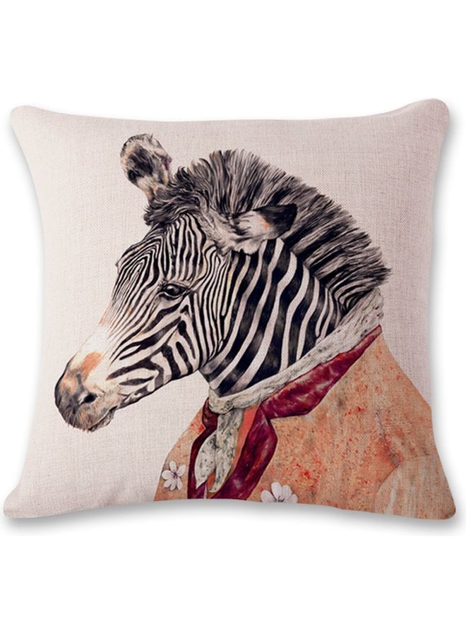 NIBEMINENT Zebra Cotton Linen Cushion Cover Multicolour