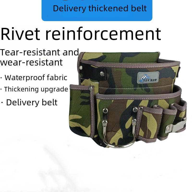 Waist Tool Bag: Durable Oxford Cloth, Specialized Secure Compartments - Multi-functional Storage, Compact Size for Electricians, Carpenters & Professionals - Image 2