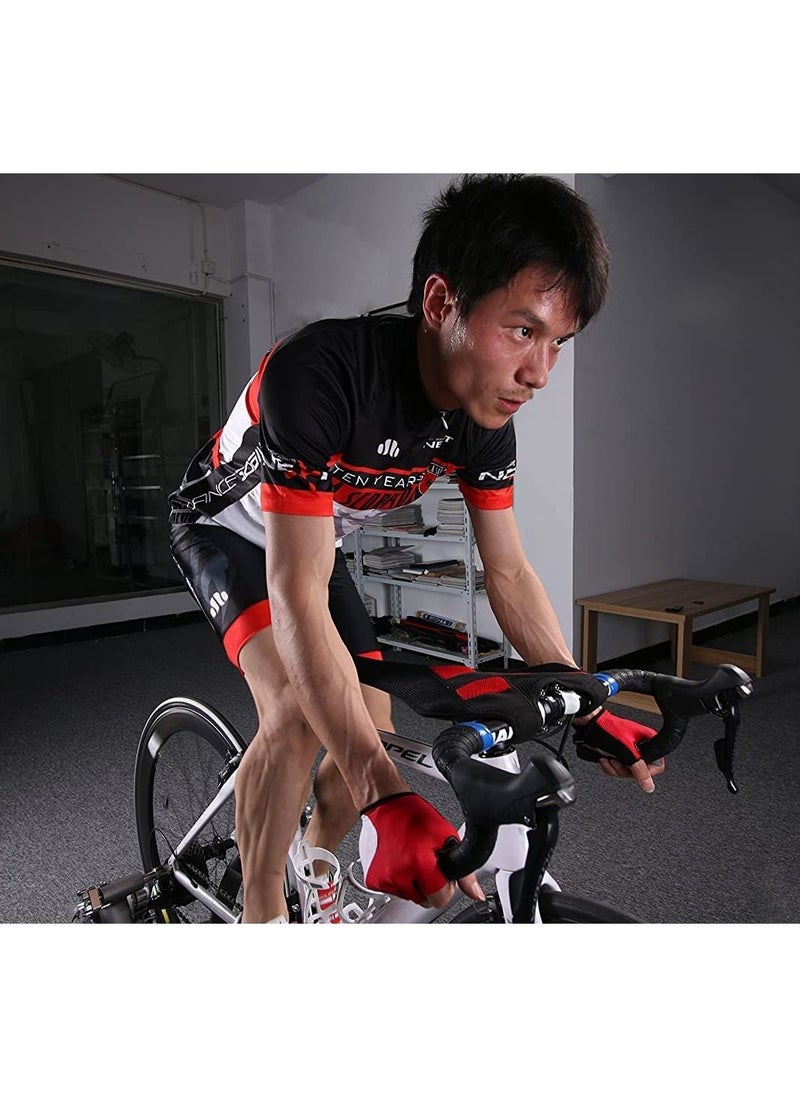 SYOSI - Bicycle Trainer Sweat Net Frame Guard Absorbs Sweat Black Red - Image 1