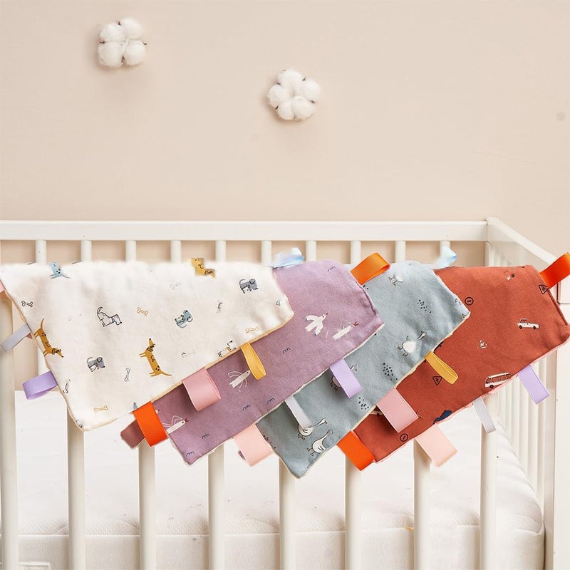 AmazingM Swan Baby Tags Security Blanket Sensory Soothing Tags Blanket for 312 Months Boys and Girls - Image 2