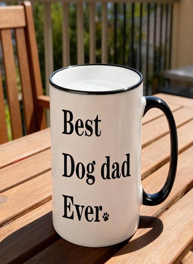 Mecai Dog Father Gifts Best Dad Ever Coffee Mug 11 OZ Tea Cup-Dog Pet Owner Rescue Lover Gifts For Men - Image 1