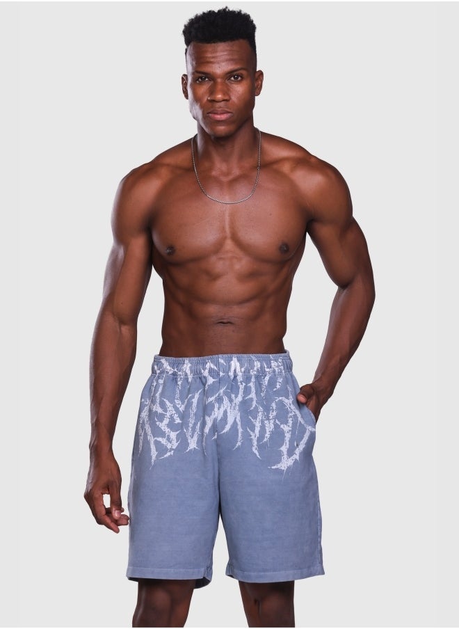 Musclemind Men's Printed Denim Cotton Shorts with Super Soft Stretchable Fabric, Long-Lasting Colour, Shape Retention, Lightweight, Breathable, for All Day Comfort  - Image 2