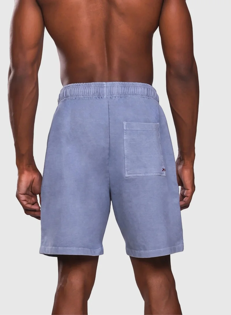 Musclemind Men's Printed Denim Cotton Shorts