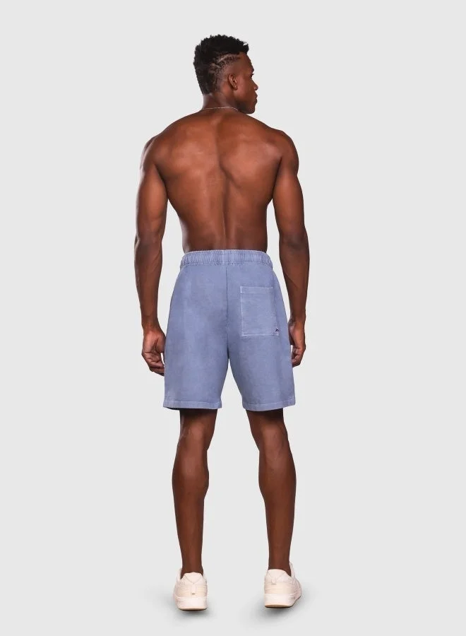 Musclemind Blue Men's Printed Denim Cotton Shorts for Men | Best Price UAE