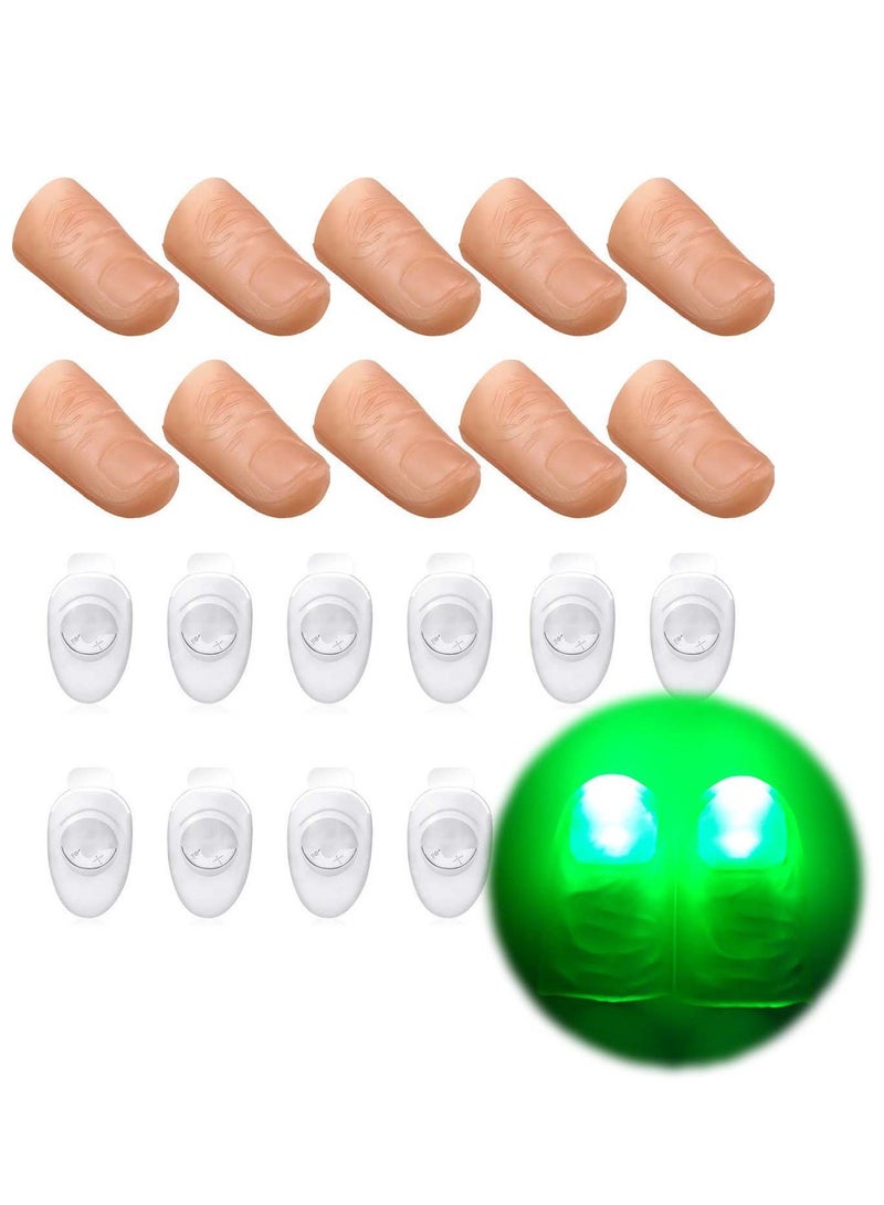 10 Pieces Green LED Finger Lamp Thumbs Light Magic Up Trick - Image 1