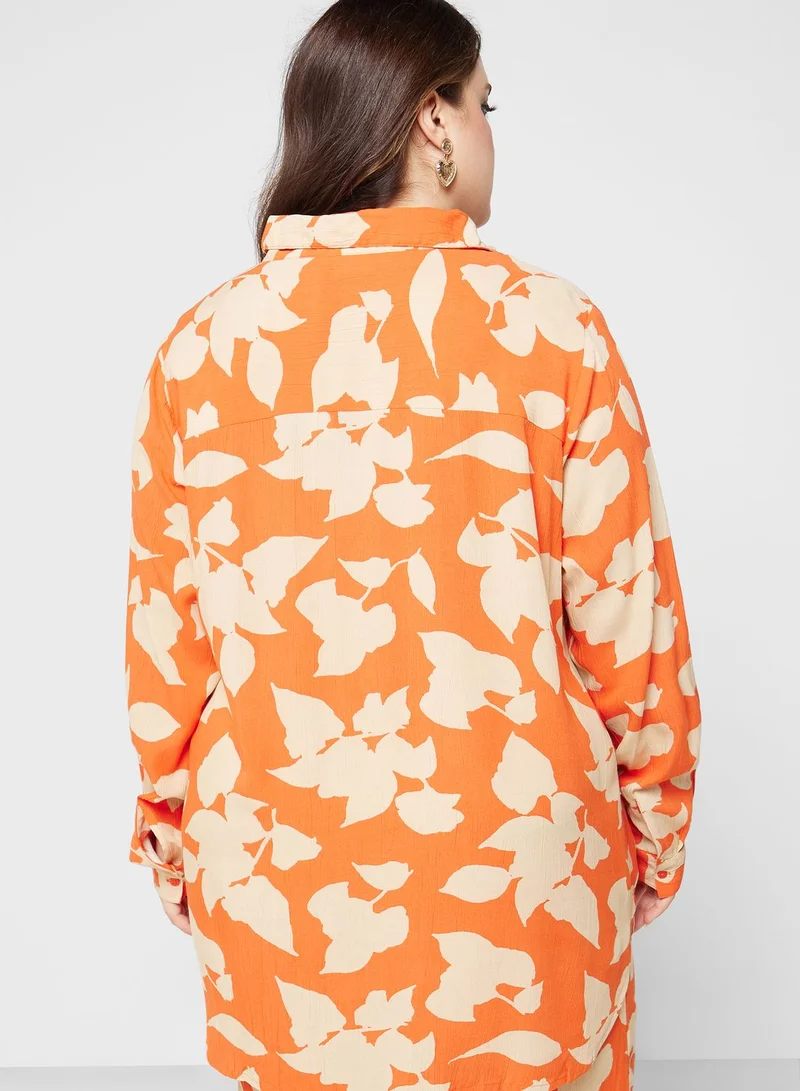 Only Carmakoma Caremerson Life  L/S Long Shirt Aop