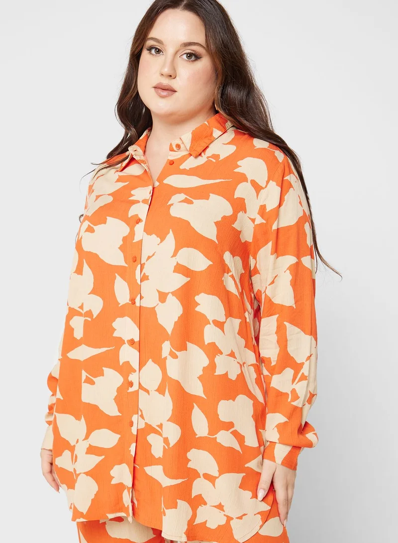 Only Carmakoma Caremerson Life  L/S Long Shirt Aop