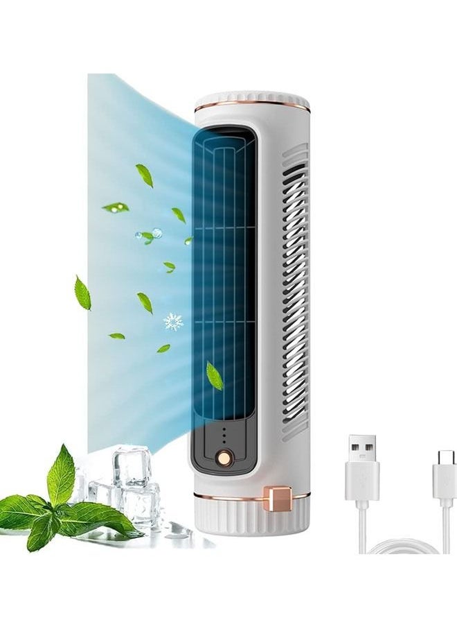 Arabest Tower Fan, Portable Desk Table Fan with 3 Speeds,11 Inch Personal Small Bladeless Fan,Quiet USB Powered,Vertical Air Conditioning Fan for Bedroom Home Office Desktop  - Image 1