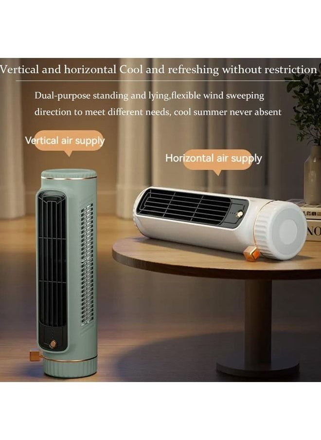 Arabest Tower Fan, Portable Desk Table Fan with 3 Speeds,11 Inch Personal Small Bladeless Fan,Quiet USB Powered,Vertical Air Conditioning Fan for Bedroom Home Office Desktop  - Image 4