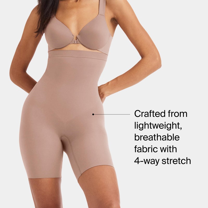 SPANX SPANXsculpt Power Series High-Waisted Mid-Thigh Short - Lightweight, All-Day Comfort - Core Control Shapewear - Cafe Au Lait - Large - Image 3
