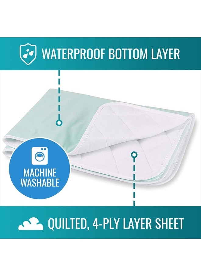 DMI - Waterproof Sheet to be Used as a Bed Pad, Bed Liner, Mattress Protector, Pee Pad, Furniture Cover or Seat Protector with Quilted Slide Sheet and 4 Layers of Protection, Without Straps, 28 x 36 - Image 1