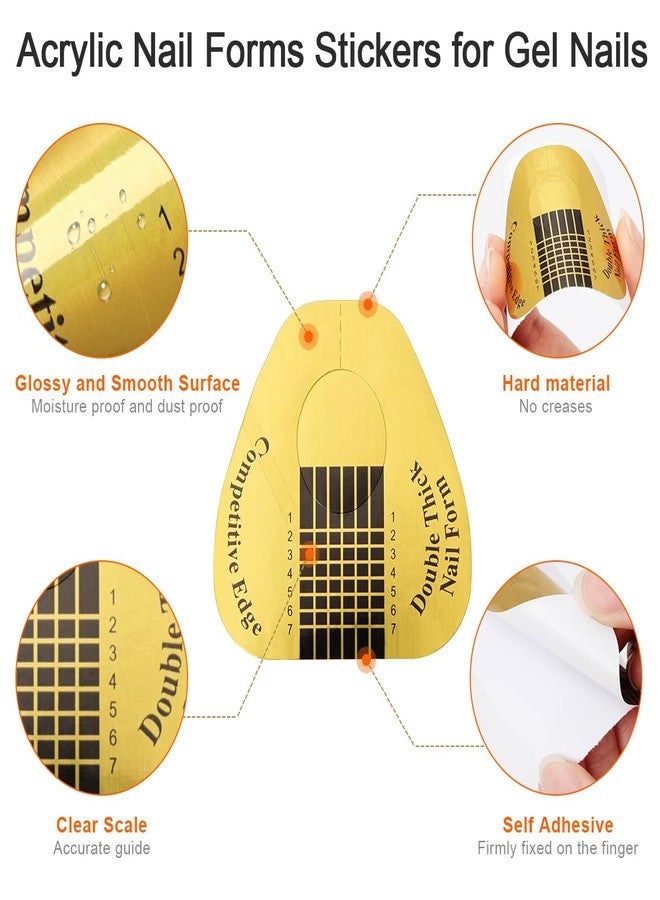 Ahier 200 PCS Nail Forms for Builder Gel, AHIER Self-adhesive Nail Extension Forms for DIY at Home Professional Nails Art Supplies - Image 2