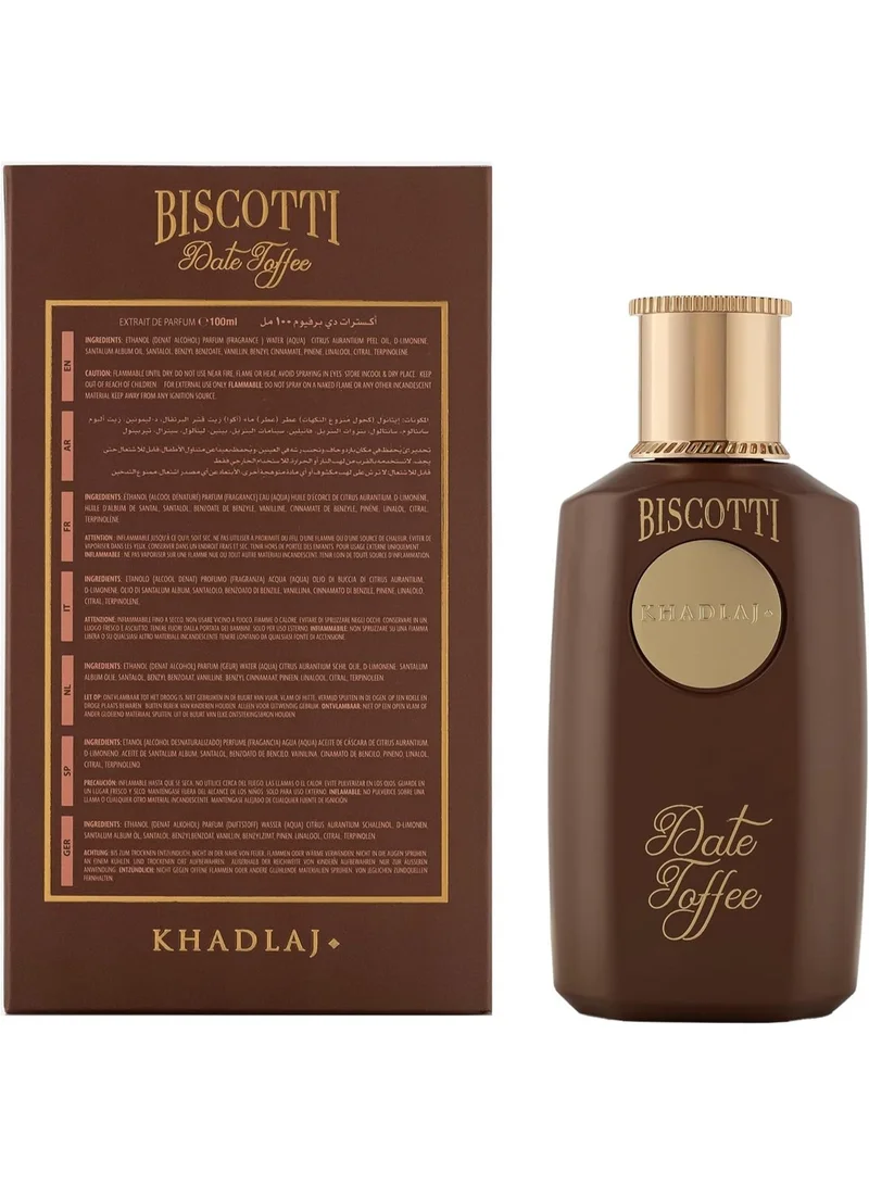Khadlaj Perfumes  BISCOTTI DATE TOFFEE 100 ML EXTRAIT DE PARFUM SPRAY FOR MEN & WOMEN  | Best Price UAE