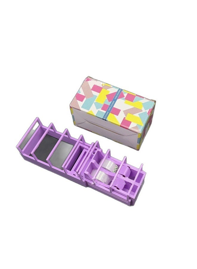 سيستار موزع شريط مكون من 18 قسمًا، قابل للسحب والطي، مناسب لتغليف هدايا العطلات والتطبيقات المكتبية (يتضمن لفافتين من الشريط) - Image 1