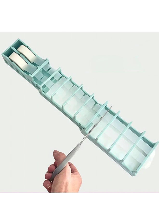 سيستار موزع شريط مكون من 18 قسمًا، قابل للسحب والطي، مناسب لتغليف هدايا العطلات والتطبيقات المكتبية (يتضمن لفافتين من الشريط) - Image 3