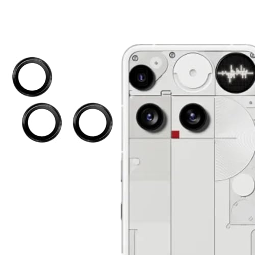 ZARALA Camera Lens Frame Glass Compatible with Nothing Phone 3 Tempered Glass Aluminum Alloy Frame Individual Camera Lens Protector Cover (Phone (3), Black) - Image 1