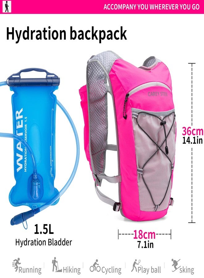 CAREYSTEN Carey STEN Lightweight Running Hydration Vest, Breathable Outdoor Backpack for Trail Running, Hiking, Cycling & Marathon, Suitable for Both Men and Women (Rose Pink) - Image 4