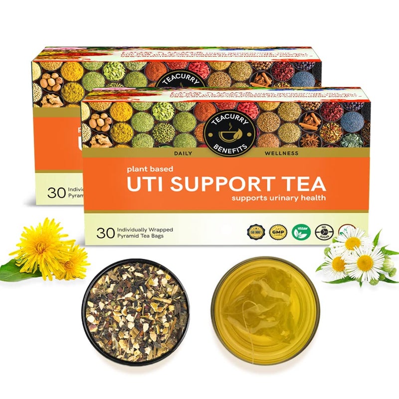 TEACURRY UTI Support Tea (2 Months Pack, 60 Tea Bags) - Helps with Urinary Tract Infections, Immunity - Image 1