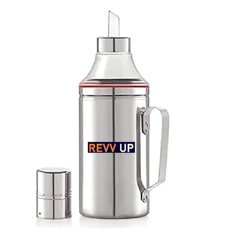 Generic Stainless steel Oil dispenser 1 Liter | Oil dispenser bottle with drip of Nozzel | Oil can 1 Liter with Handle | Oil Pourer | Pack of 1  - Image 1