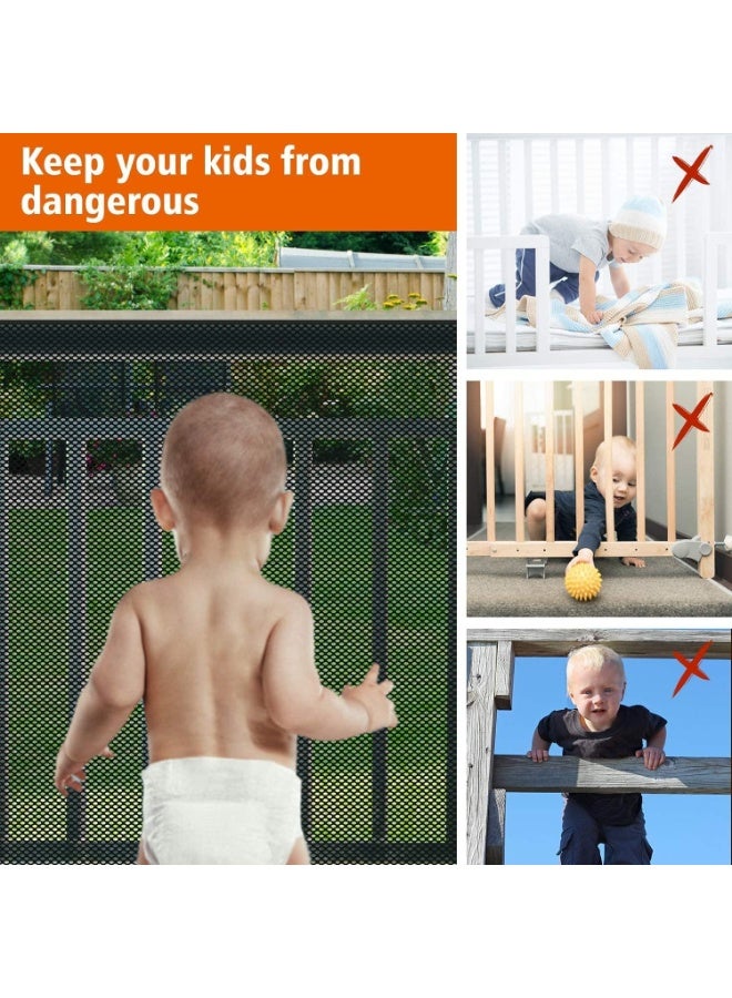 RATSAW Baby Banister Guard, 3M Stairway Net, Child Rail Balcony Safety Mesh for Kids, Toddlers, Pets - Thickened Stair Railing Guard for Indoor Use - Black - Image 4
