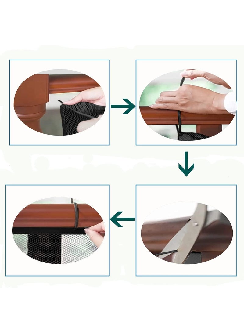 RATSAW Baby Banister Guard, 3M Stairway Net, Child Rail Balcony Safety Mesh for Kids, Toddlers, Pets - Thickened Stair Railing Guard for Indoor Use - Black - Image 5