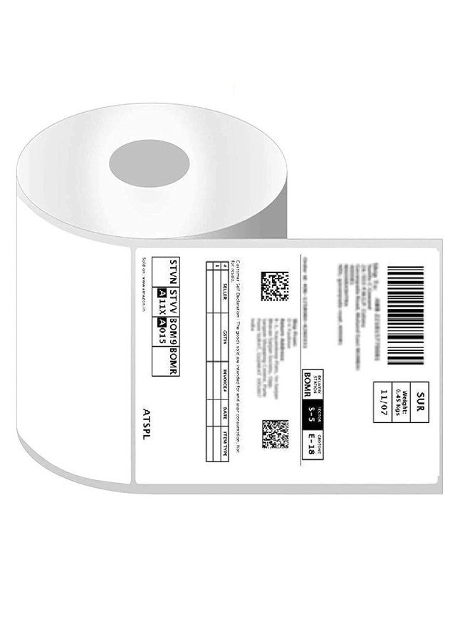 Brustro Self Adhesive White Direct Thermal Shipping 500 Labels Stickers Roll, 4 X 6-inch (100x150 mm - 1-inch Core, Used for Printing Shipping Labels(White, 4"x 6" Inches) Pack of 1 - Image 1