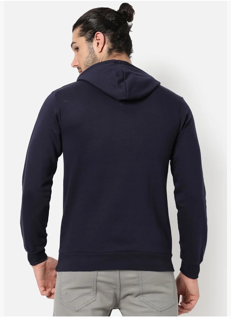 Campus Sutra Front Pocket Printed Hoodie