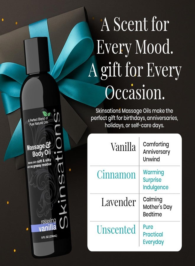Skinsations – Vanilla Massage Oil for Couples – Relaxing Aromatherapy Body Oil for Massage Therapy – Sweet Almond, Coconut, Jojoba & Grapeseed Blend - 8oz - Image 5