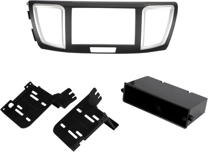 Scosche HA1717B Double DIN or Single DIN + Pocket Radio Install Dash Kit Compatible with Select 2013-2017 Honda Accord - Aftermarket Car Stereo Installation - Not Compatible with Factory Nav Vehicles - Image 1