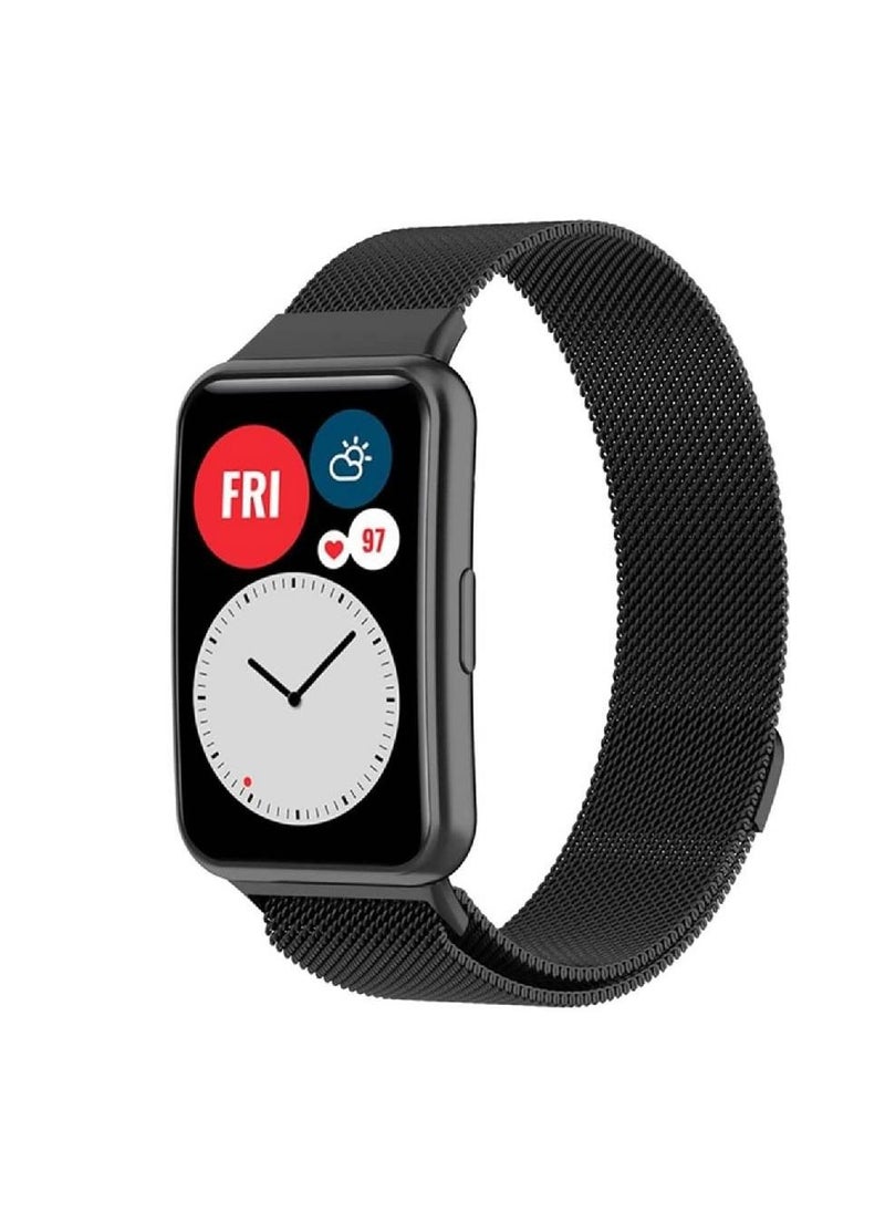 GENNEXT - Milanese Replacement Band For Huawei Watch Fit Black - Image 1
