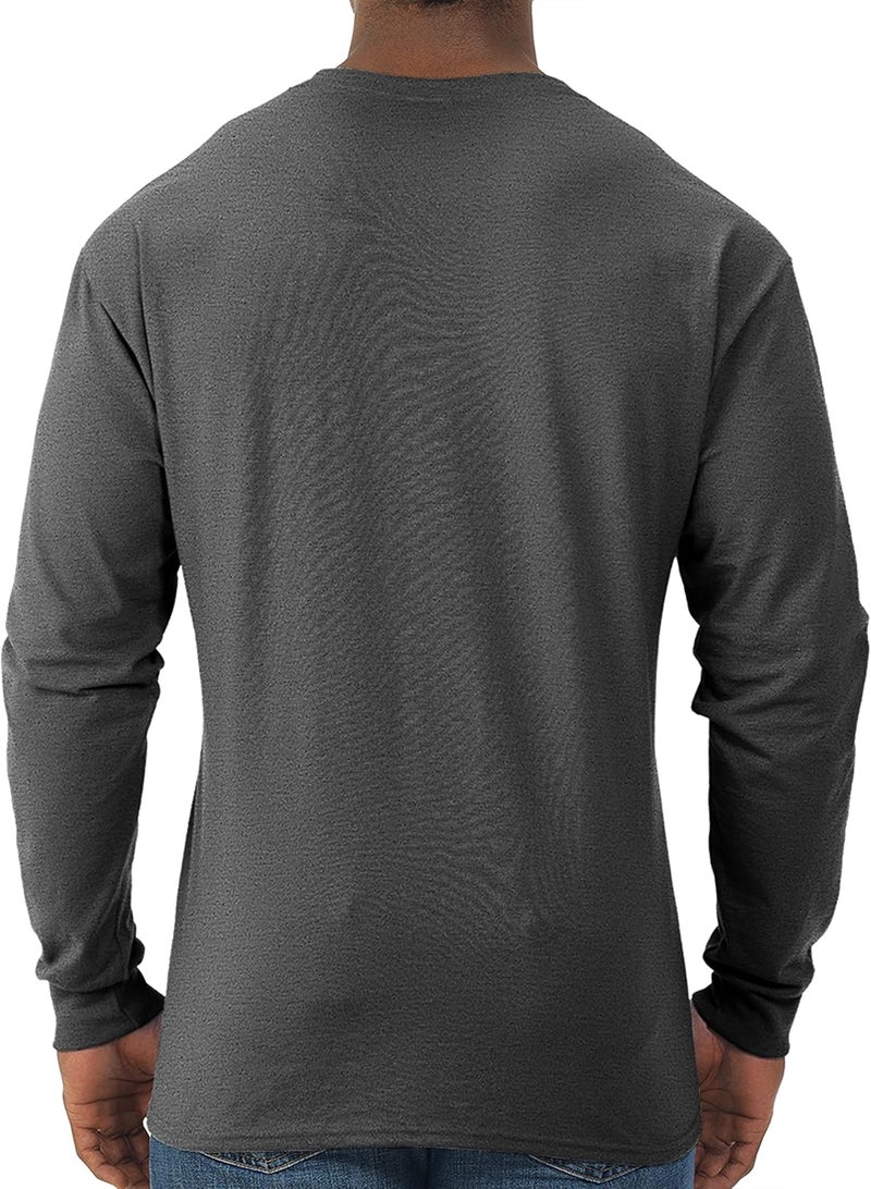 Jerzees Men's Dri-Power Cotton Blend Long Sleeve Tees, Moisture Wicking, Odor Protection, UPF 30+, Sizes S-3x - Image 1