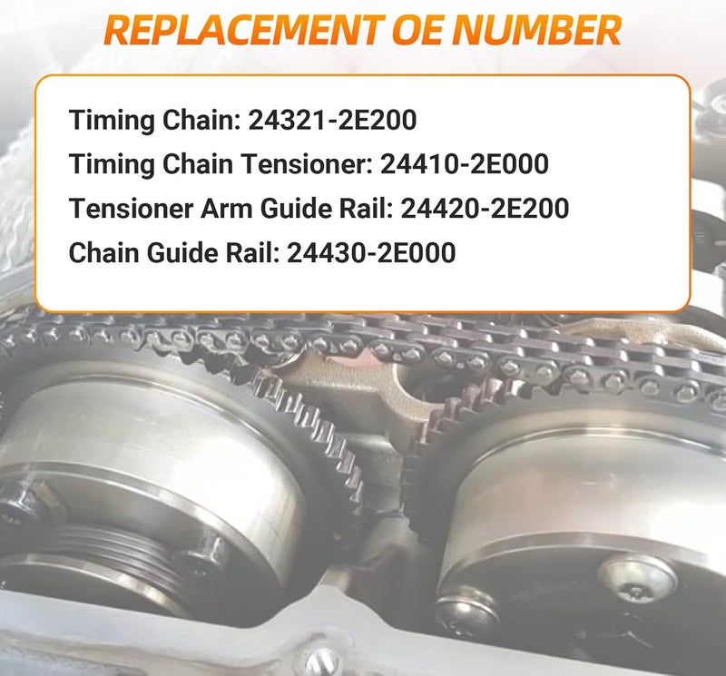 YDMON Engine Timing Chain Kit for Kia Elantra, Sonata, Tucson, Optima, Soul, Forte 2.0L L4 - Image 2