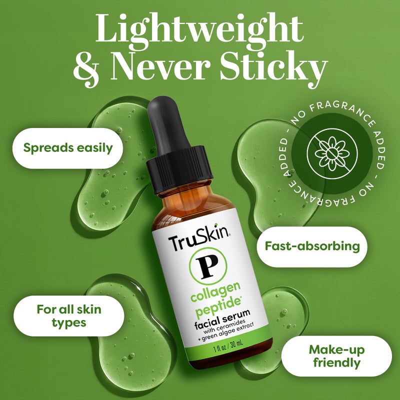 TruSkin Pro Collagen Multi Peptides Serum for Face â€“ Anti Aging Face Serum with TriPeptide-29 & Ceramides â€“ Support Skinâ€™s Natural Collagen & Skin Barrier for Firmer-Looking Skin â€“ 1 fl. Oz - Image 5