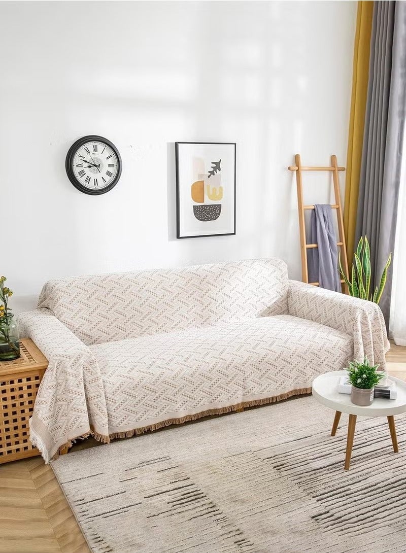 بيوينتي 3 مقعد غطاء الأريكة كبير الحجم غطاء الأريكة اللينة أربعة مواسم غطاء الأريكة الشامل نموذج هندسي شامل غطاء الأريكة أثاث غطاء 180*300 CM - Image 4