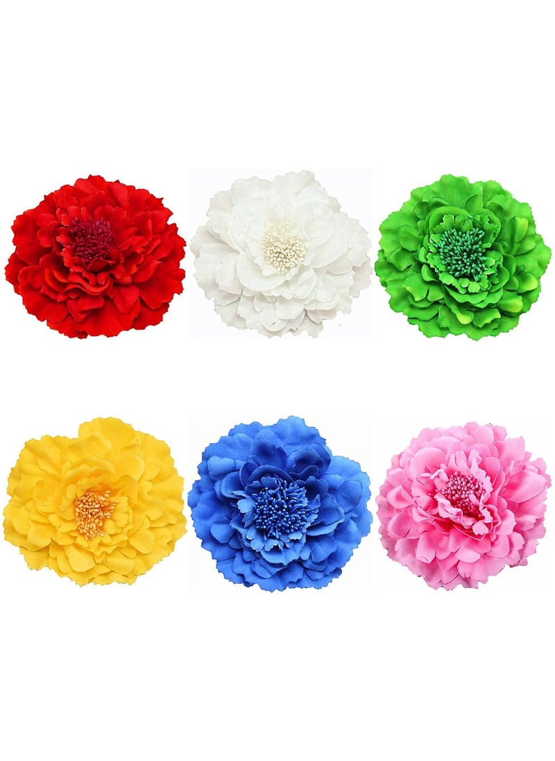 ALIMITOPIA ALIMITOPIA Flower Hair Clip Fabric Artificial Peony Flower Hairpin Barrette Brooch Headdress Bobby Pins Headwear Hair Accessories for wedding Party suppliesPeony Style43 inches6pcs 