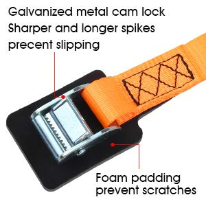JCHL Sturdy 20-foot-by-1-inch Tie Down Strap Lashing Strap Cargo Tie-Down Strap Padded Cam Lock Buckle 1000lbs Capacity (2-Pack) - Image 5