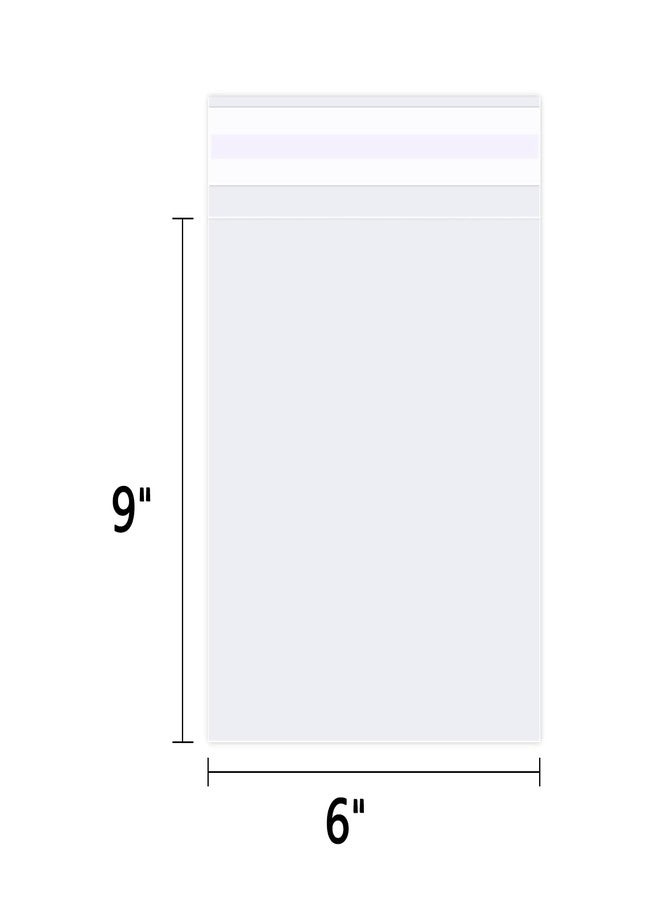WEPOLY - 6" x 9" (200 Count) Clear Cellophane Bags - Self Sealing Cello Plastic Poly Bags- for A7 A8 A9 Cads & Envelopes, Bakey, Cookies, Candies - Image 2