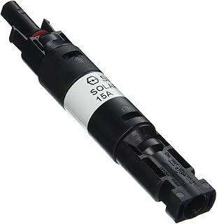 Renogy 15A Male and Female Connector Waterproof in-Line Fuse Holder w/Fuse, Black - Image 1