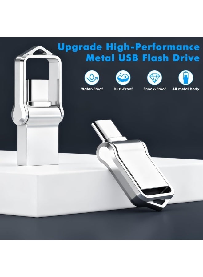 LuckyNov 2TB USB Flash Drive, Type C + USB 3.0 dual-interface drive, Compatible with Smartphones/Apple laptops/Tablets, used for Storing photos/Videos/Documents (Silver) - Image 5