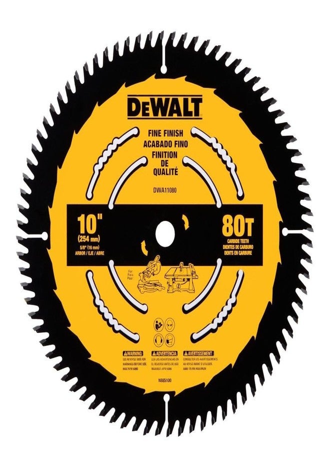 DEWALT Table Saw Blade, 10 inch, 80 Tooth, Fine Finish, Ultra Sharp Carbide (DWA11080) - Image 1